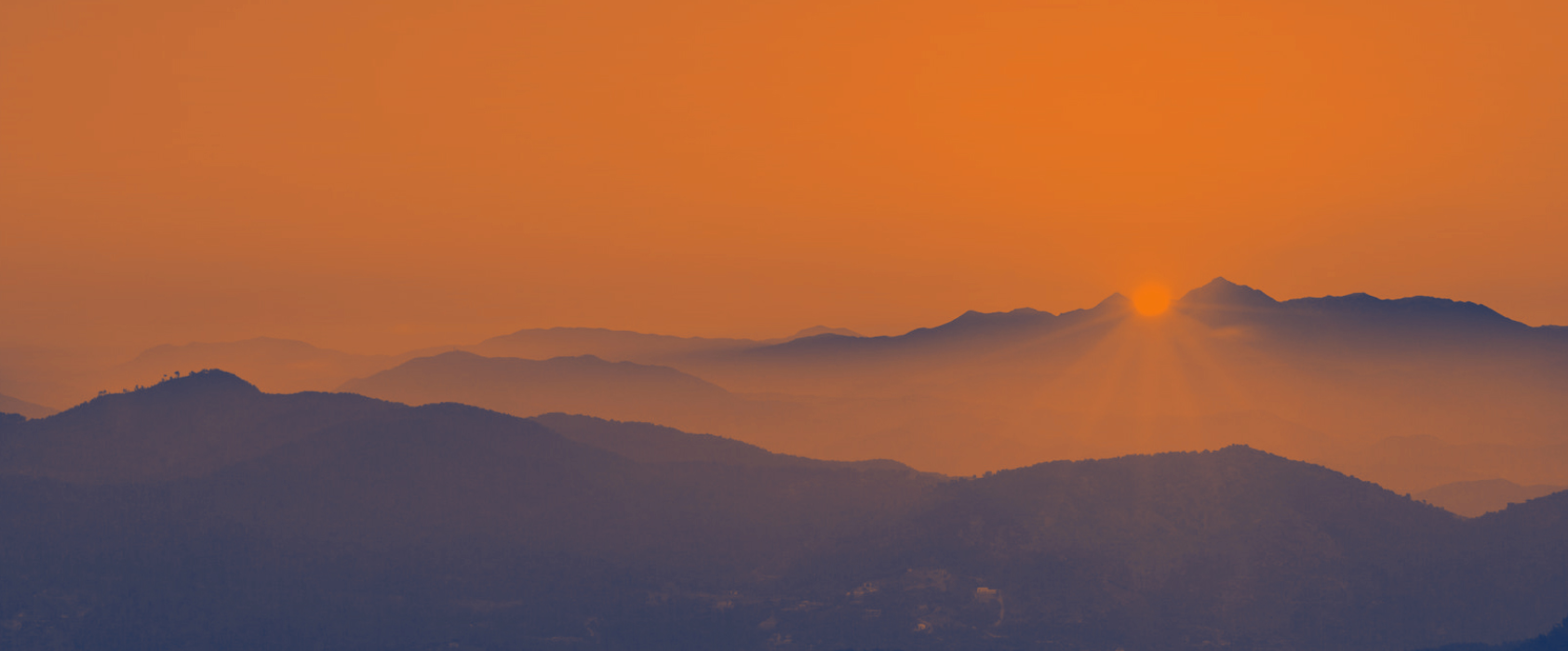 Sunset over mountains